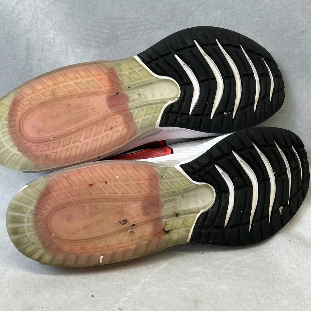 Nike Air Zoom Shoes Youth 7 Womens 8.5 DA1242-101 White Neon Swoop Logo Running‎